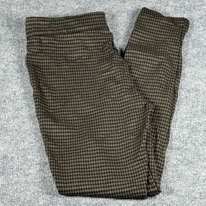 Tahari Houndstooth Green Black Stretch Workwear Pants Small 29x30 Office Preppy